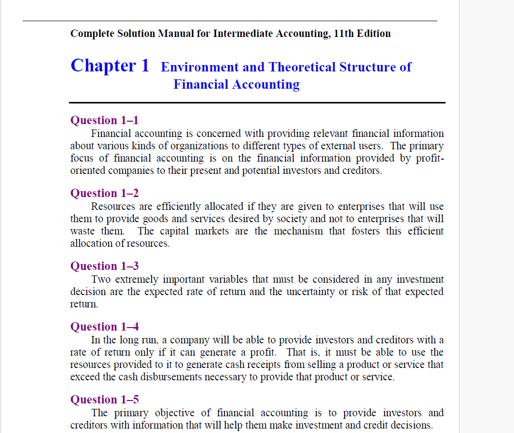 Solution Manual For Intermediate Accounting, 11th Edition by David Spiceland, Mark Nelson, Wayne Thomas, Jennifer - Complete Solution Manual for Intermediate Accounting, 11th Edition